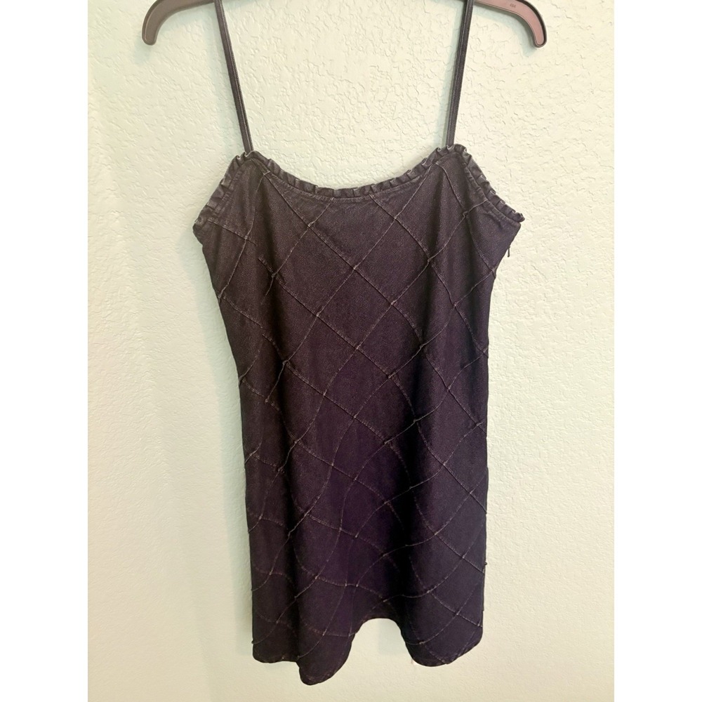 Vintage 90s/Y2K Ralph Lauren Tartan label‎ denim dress with diamond pattern sz10